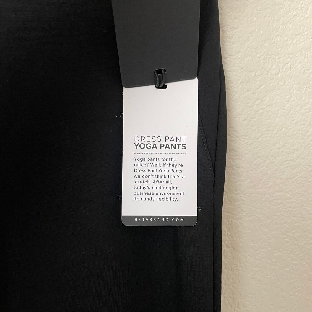 Betabrand Dress Yoga Pants Womens Medium Petite Black Straight Leg Ponte Knit - Picture 9 of 12